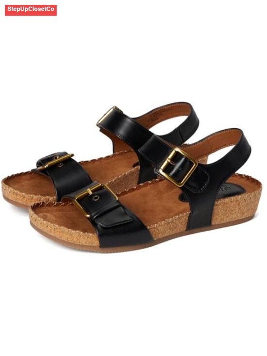 Shoes - Eurosoft by Sofft Women's Gypsy Sandals Flat Adjustable Strap Faux Leather
